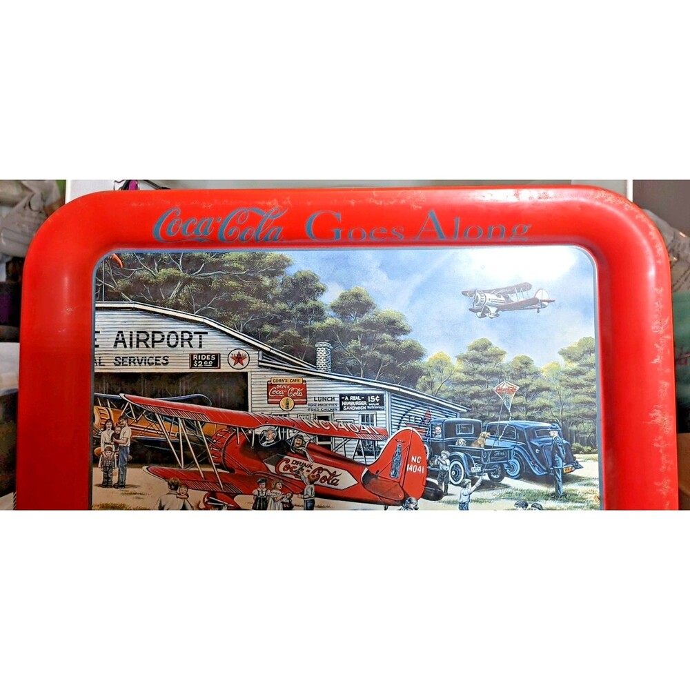 VTG 1998 Coca-Cola Goes Along Tray Pamela Renfroe Signed Metal Nostalgia - Picture 2 of 12